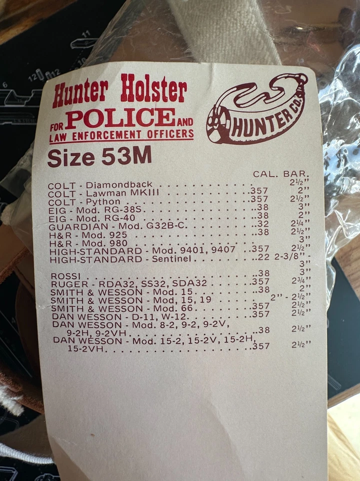 Nuevo HUNTER BRONCEADO 33-30 53M CUERO POLICÍA HOMBRO FUNDA DERECHA 2 - 3" Colt S&W Foto 4 de 4