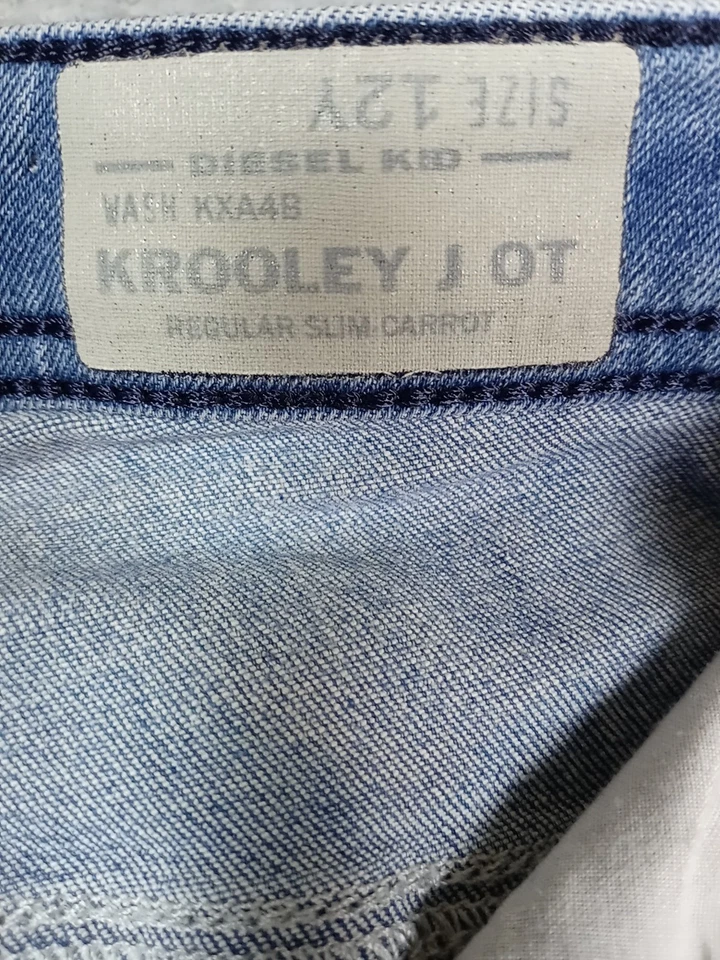 Pantalones de mezclilla azul envejecido DIESEL para niños talla 12Y rectos 28x31 Foto 4 de 4
