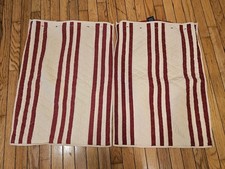 2 Vintage Chaps Ralph Lauren White Cream Red Quilted Standard Pillow Sham Case