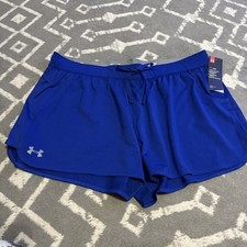 Under Armour Women's Performance Athletic Short heat gear Exercise Blue