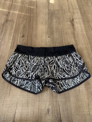 Lululemon Women's 6 Palm Angel Wing Black Speed Up Low Rise Running Shorts 2.5''