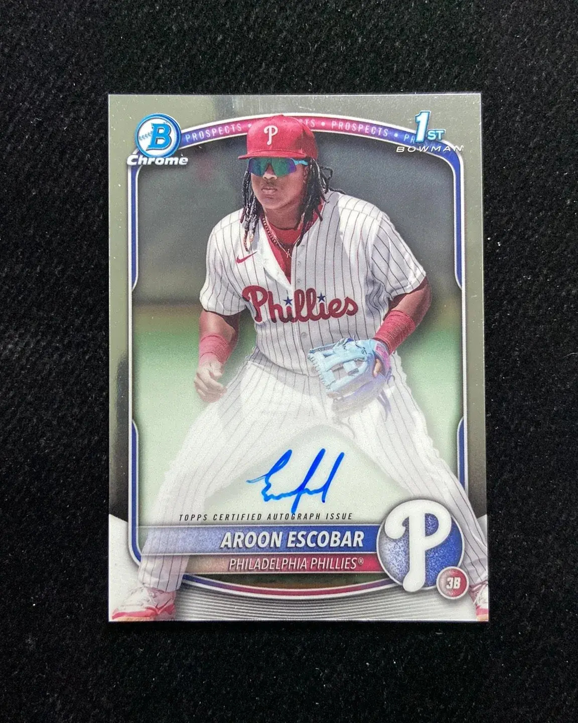 2025 Topps Bowman Chrome Prospect Auto Aroon Escobar #CPA-AE 1st Phillies OC66