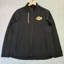 Women  s Size Large Los Angeles Lakers Antigua Full Zip Jacket Black NBA
