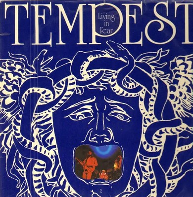 LP Tempest Living In Fear DIE CUT SLEEVE ISLAND PINK RIM Island Records