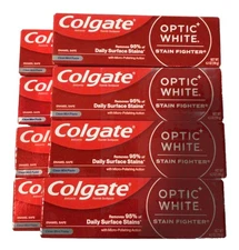 8 Colgate  optic white  Stain Fighter toothpaste 4.2 Oz  Clean Mint Exp 2027