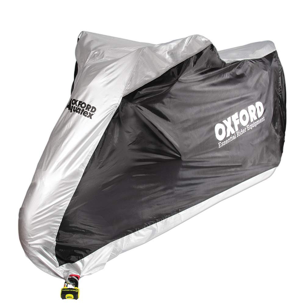 Oxford Aquatex Motorcycle Cover – Small S, Black/Silver