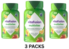 3 pk Vitafusion Multivitamins for Adults Berry, Peach and Orange Flavor 70 Count