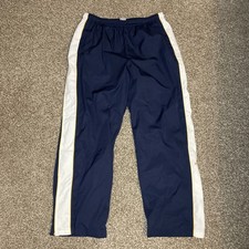 Nike Lined Windpants Mens 2XL Blue White Yellow Y2k 2000s Baggy Silver Tag VTG