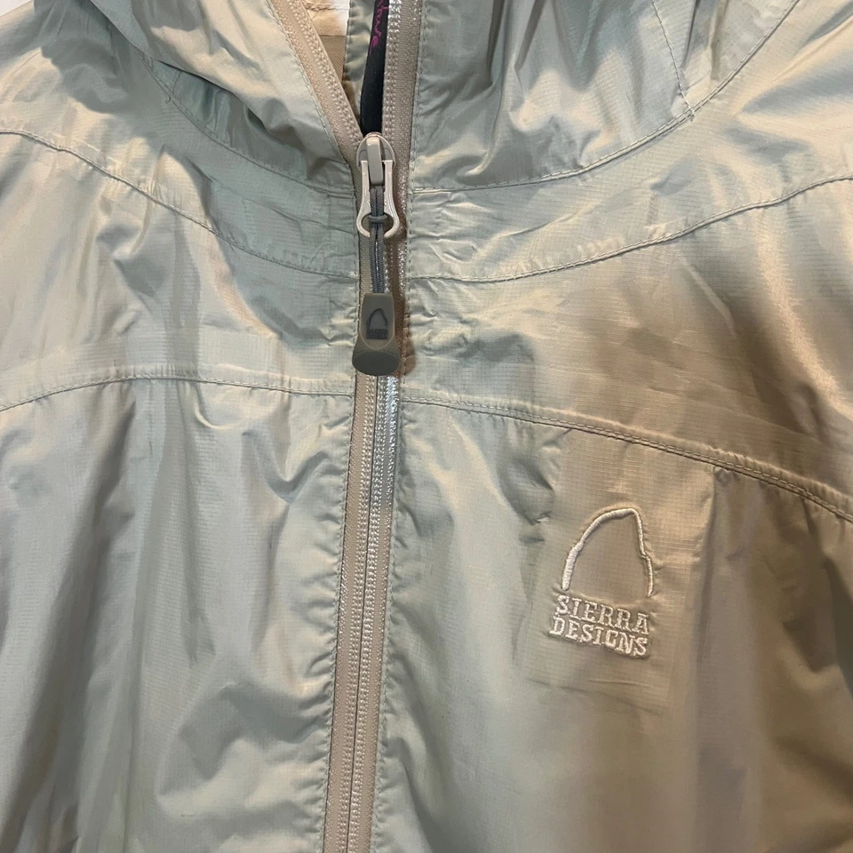 Jaqueta de chuva feminina Sierra Designs com capuz zíper completo bege leve média - Imagem 2 de 4