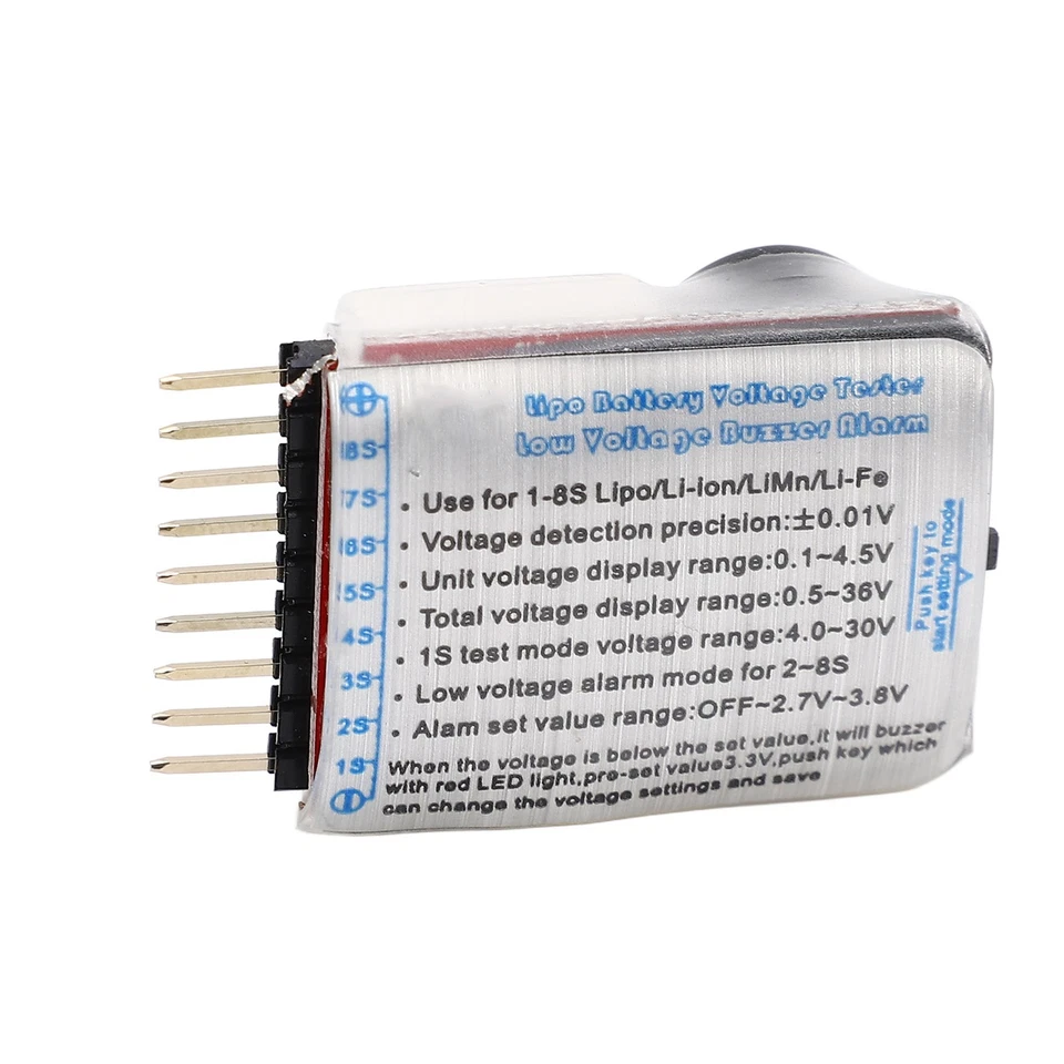 RC Battery Low Voltage Buzzer Alarm Lipo Battery Voltage Tester Moniteur De - Bild 3 von 4