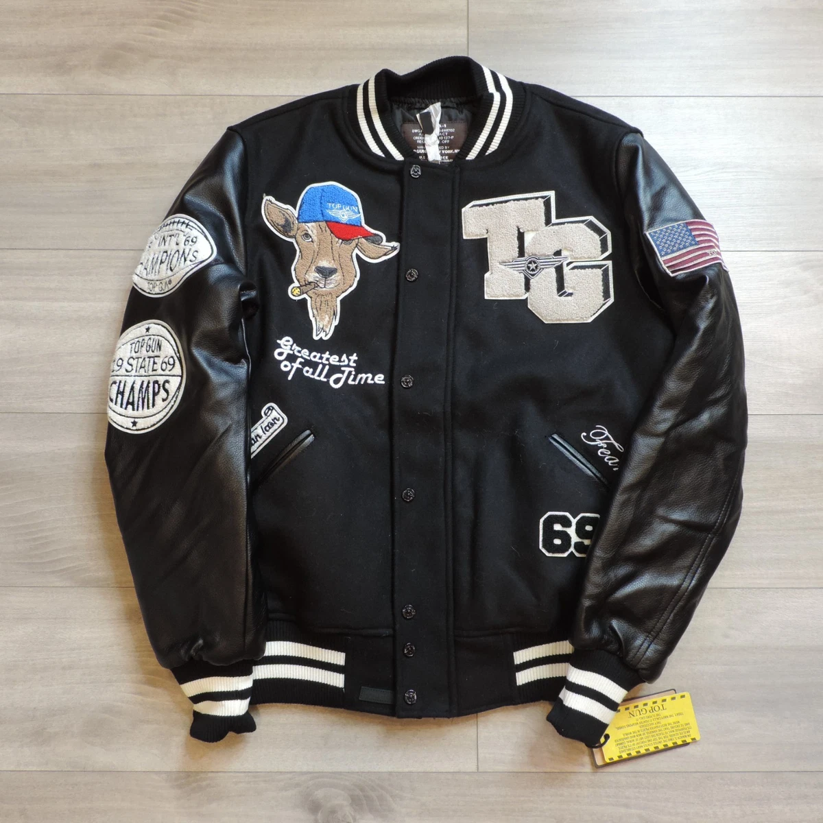 Top Gun スタジャン ブラック Lサイズ スタジャン ブラック Top AVIREX 