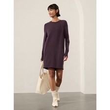 ATHLETA Coaster Lux Sweatshirt Dress Sz Medium Cozy Soft Zip Pockets Deep Purple