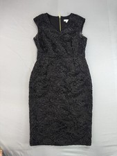 Calvin Klein Black Floral Sheath Dress Women’s Size 6 Back Zip Lined