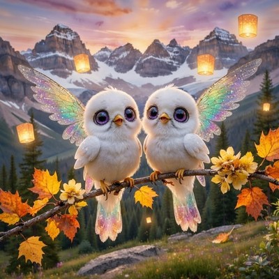 Cute Baby Birds 4K Wallpaper Digital Art HD Animal Printable Kids Room 1021
