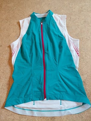 Gore Bikewear Damen Radtrikot ohne Arm, Gr. 42, ohne Arm, weiß/türkis/rot