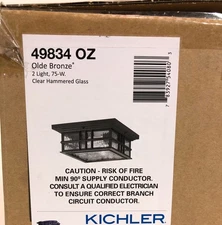 Kichler Beacon Square 2-Light Olde Bronze Outdoor Flush Mount Outdoor Light