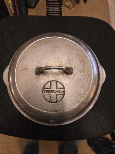 Griswold #8 Nickel Silver Skillet Cover Basting Lid