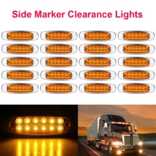 20 PCS 12-LED Amber Side Marker Light Clearance Truck Trailer For Peterbilt 12V