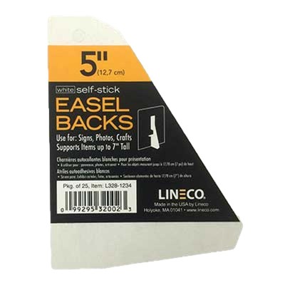 Lineco Staffelei Rückseite selbstklebend weiß 5 Zoll (12,7 cm) 25er-Pack 