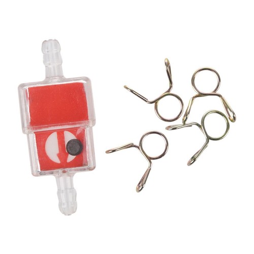Red 100cm Gas Fuel Filter Petrol Pipe Hose Line & 4 Clip Mini Moto Scooter - Picture 2 of 5