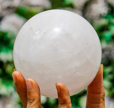 Master Healer 105MM Natural Snow Quartz Stone Chakra Metaphysical Sphere Ball