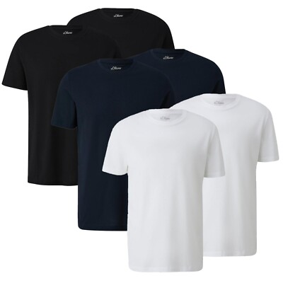 Doppelpack T-Shirts s.Oliver Herren komfort schlicht Basic Rundhalsausschnitt