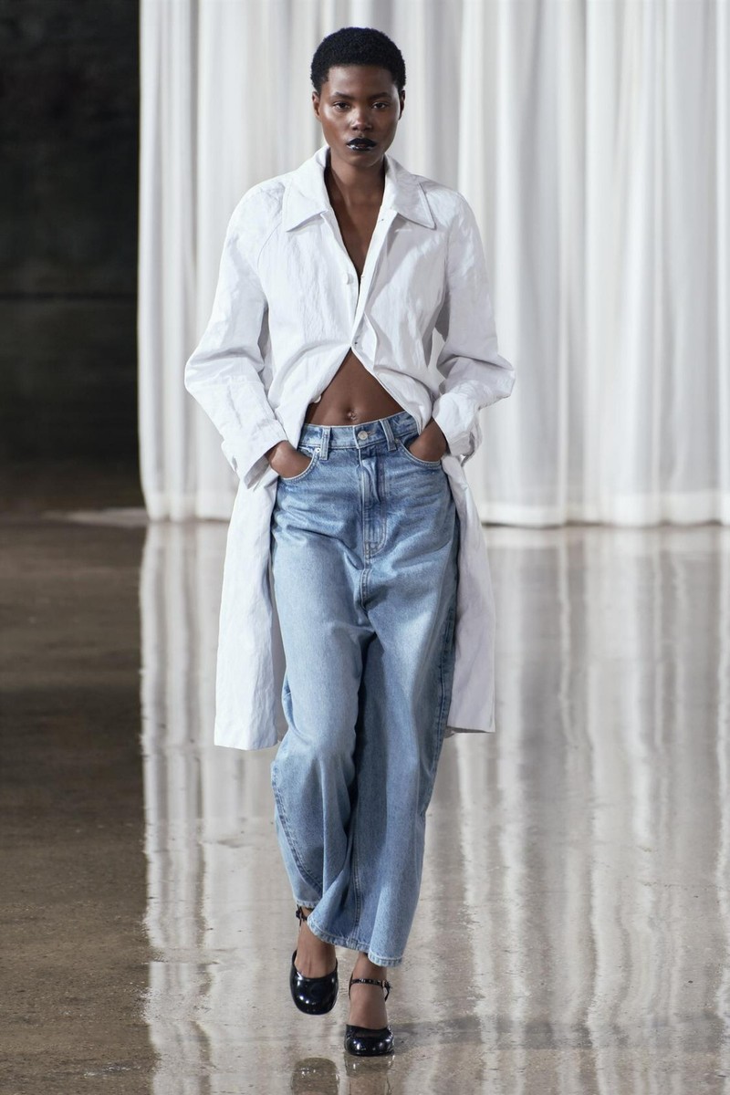 $189 ZARA WHITE WRINKLED TRENCH COAT ZW COLLECTION L | eBay