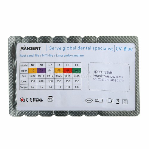 6pcs SANDENT Dental Endodontic NITI Rotary Files 21mm Root Canal File A+ - Picture 7 of 13