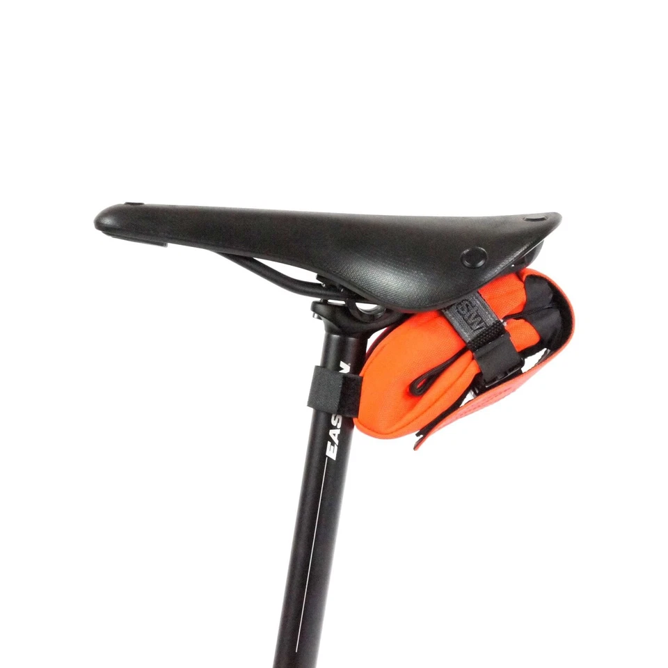 Bolsa de asiento de bicicleta naranja brillante de alta visibilidad Cordura Nylon resistente al agua Foto 3 de 4