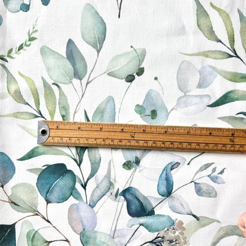 1502. VIVIANNE White/Green, 100% Cotton Fabric. Price per 1/2 metre - Picture 2 of 5