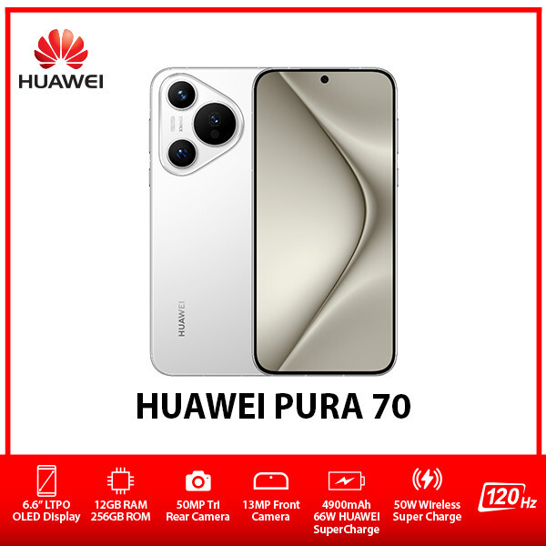 New) Huawei Pura 70 Dual SIM Unlocked Android Mobile Phone White