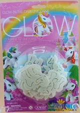 NEW In PACKAGE-GLOW- 12 "GLOW-IN-THE-DARK UNICORNS", STICK TO WALL OR CEILING