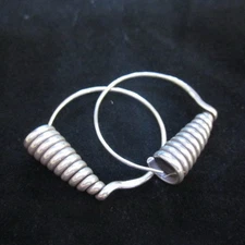 Thai Hill Tribe Earrings Fine Silver solid twist for women