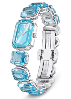 Swarovski Watch Octagon cut bracelet, Blue, Stainless Steel