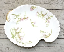 Haviland Limoges France Pink Carnation 9" Serving Dish Bowl H.F. Vollmer