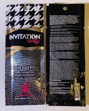 Playboy INVITATION ONLY ExclusiveBlack Bronzer Indoor Tanning Bed Lotion Packets