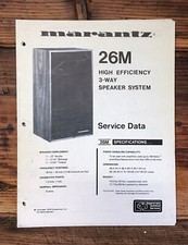 Foglio di servizio altoparlanti Marantz modello 26M *originale*