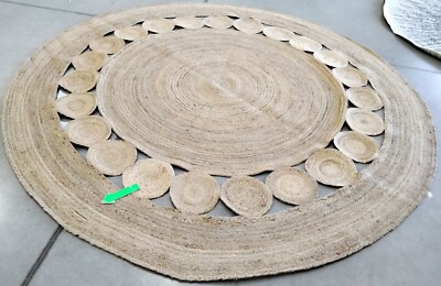 NATURAL 9' X 9' Round Broken Thread Rug, Reduced Price 1172747823 NFB306A-9R