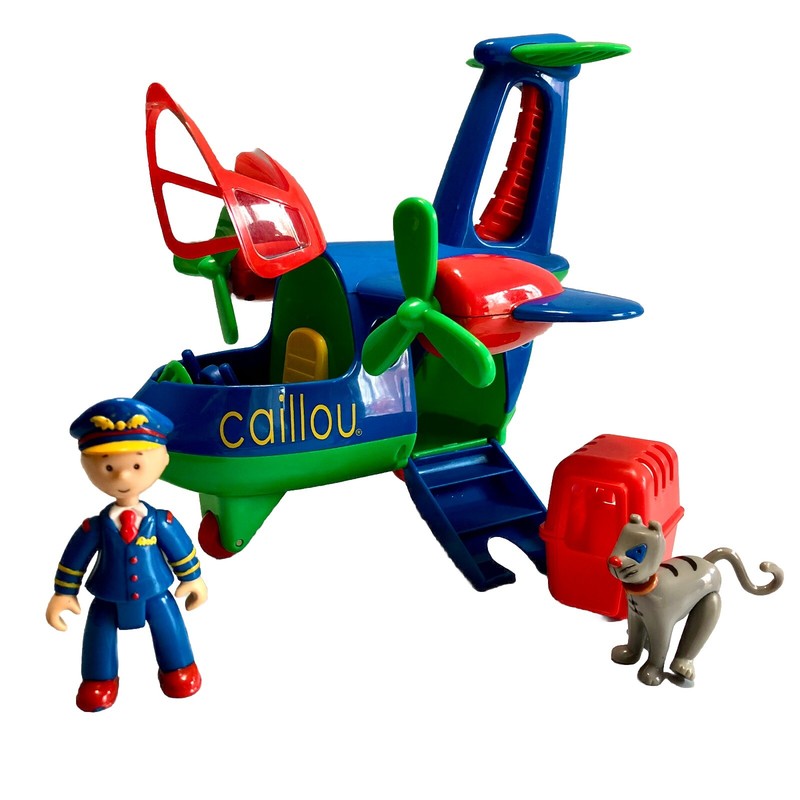 Vintage 2003 Sears Little Tikes Caillou Cargo Plane w/ Gilbert Toy Rotating Prop
