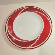 Lava By Epoch Vintage Rosso e Bianco Swirl 7,75 pollici Piatto Giappone #7506