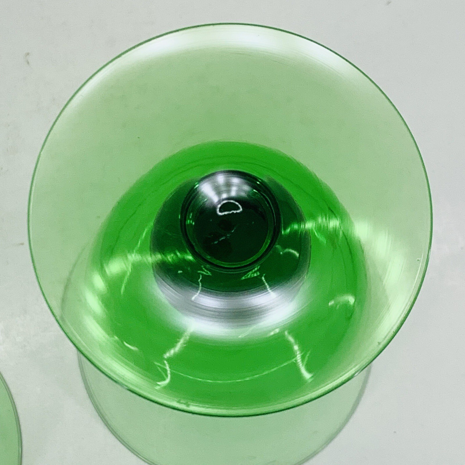 Ball Stem Water Goblets Hand Blown Americana Green by ? Pair 5 5/8” eBay