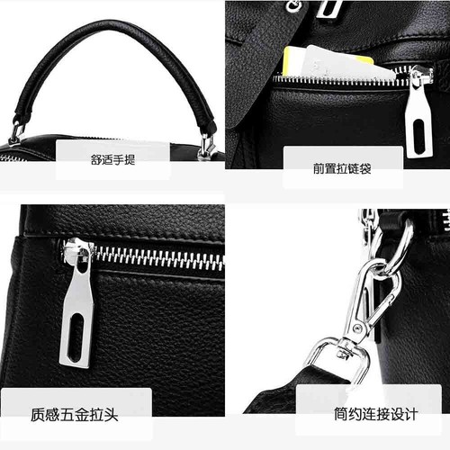 Bag for Women Genuine Leather Shoulder Purses Multi-Pocket Cowhide Female Bag - Picture 5 of 24