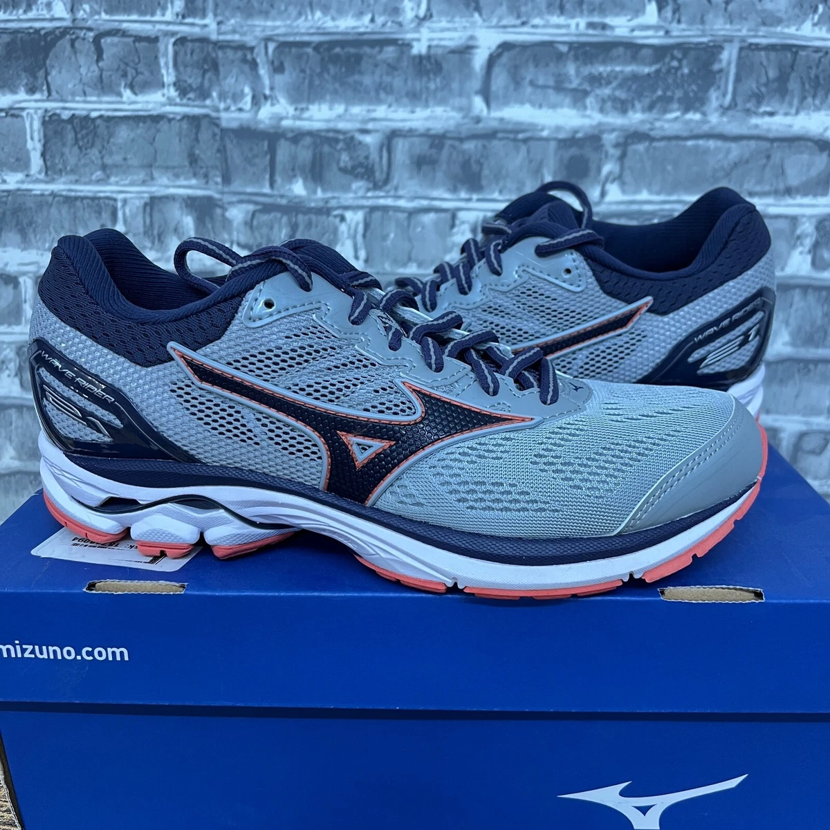 Mizuno Womens Wave Rider 21 410974 9K9L Gray Running Shoes