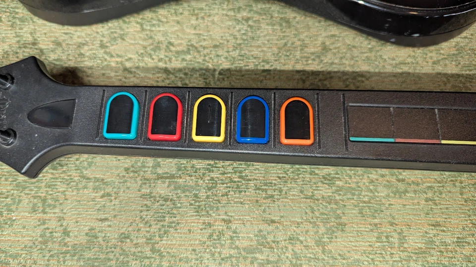 Nintendo Wii Wireless Guitar Hero Red Octane Sunburst Controller 95455.805 Works - Image 4 of 4