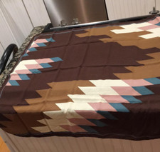 VTG RARE VALENTINO Signed Scarf Brown multi color Italy Apx 30 handrolled EDGE
