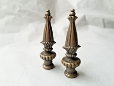 Pair Of Cast Bronze Lamp Finials, High End Designer, Quantity Available, 3 1/4"