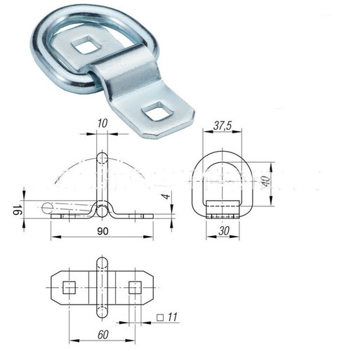 Remolque de amarre anillo D con punta de anclaje caja de herramientas ute variedad de tamaños - Imagen 2 de 21