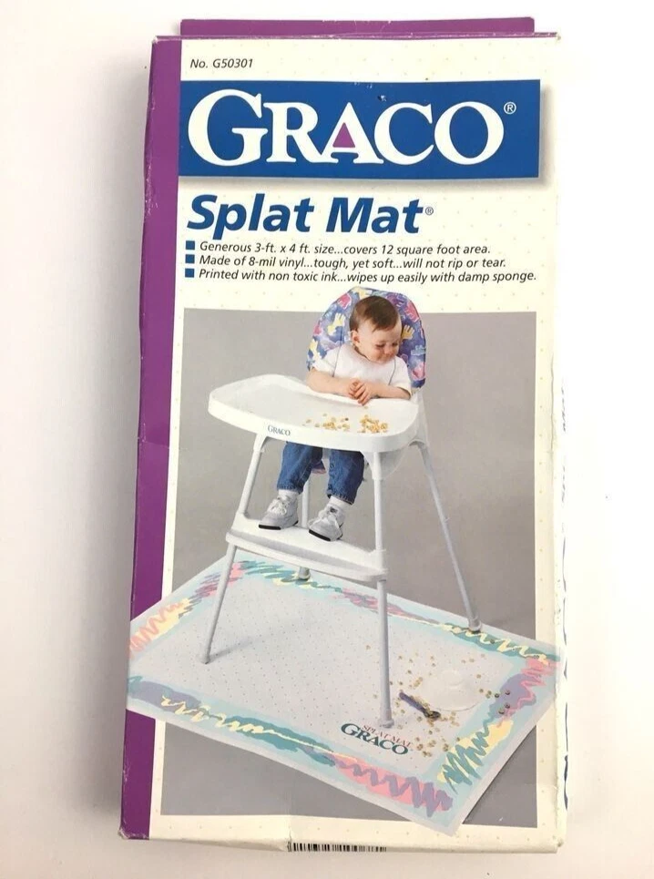 Vintage 1990s Graco Splat Mat Vinyl For Meal Spills Under High Chair Baby Food