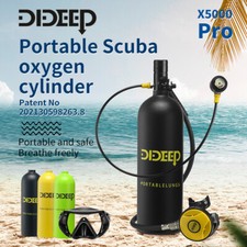DIDEEP X5000 Pro+ 2L Scuba Tank Diving Oxygen Dive Equipment + Vest Bag Kit CB