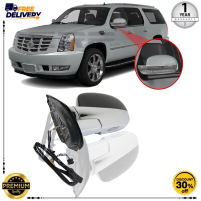 Vetro Specchietto Laterale Passeggero Riscaldato – Compatibile Cadillac Escalade, GMC Yukon XL, Chevy Suburban 2009-2014 – Con Rilevamento Angolo Cieco